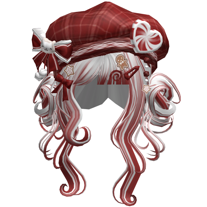 ♡ Christmas Swirly Wispy Buns (White & Red)