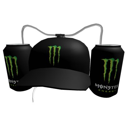 🥤 Black Monster Drink Hat (Oversized Fit) 🥤 Roblox item