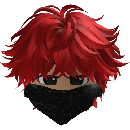 Anime Cute Hair with Y2K Mask (Red) 