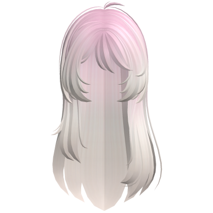 Long messy layered straight hair in blonde pink