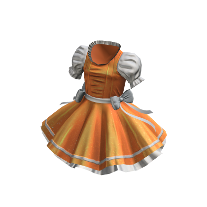 Lovely Ruffled Frilly Dress - White Orange thumbnail