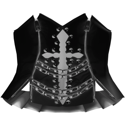 emo zipper cross corset 3.0 - black Roblox item
