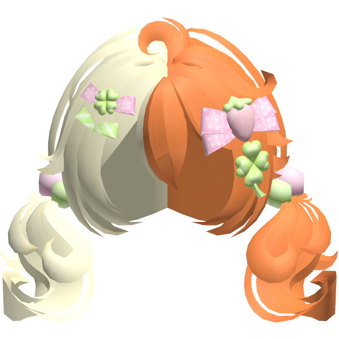 🍀 lucky strawberry clover pigtails in hamtaro