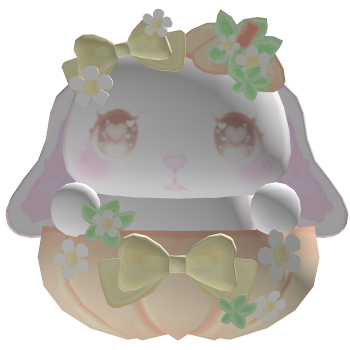 . ︵ ୨ pumpkin bunny sweet little back plushie 