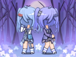 Sapphire crystal crew with amethyst