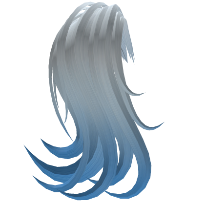 White Blue Fade Right Side Ponytail Extension Roblox item