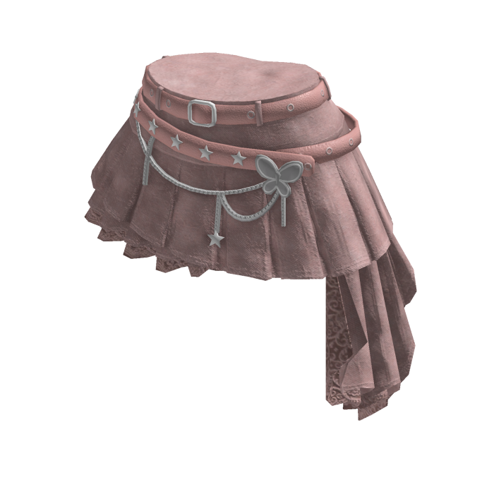Y2K Layered Skirt w/ Star Chain (Pink)