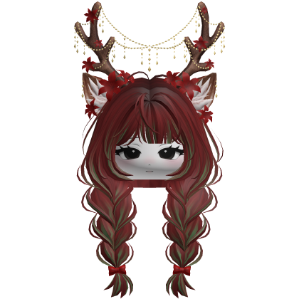 Ethereal Christmas Fairy Fawn Braids w/ Antlers