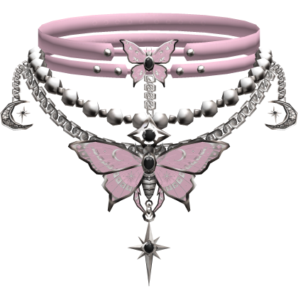gothic butterfly choker w layered necklaces 3.0