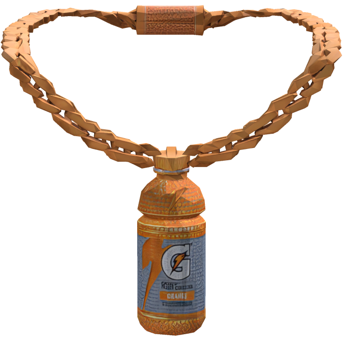 Iced Out Orange Gatorade Chain Bling Necklace