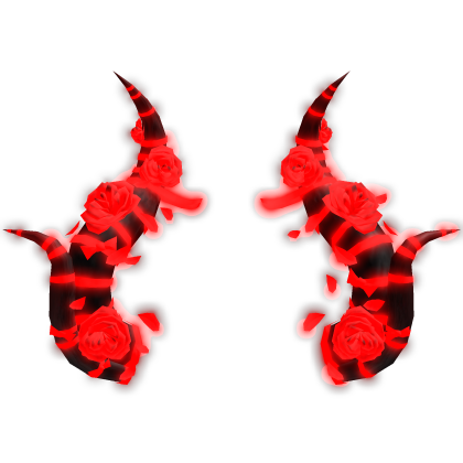 🎃GLOW Halloween Rose Bow Horns Vampire Vamp Red Roblox item