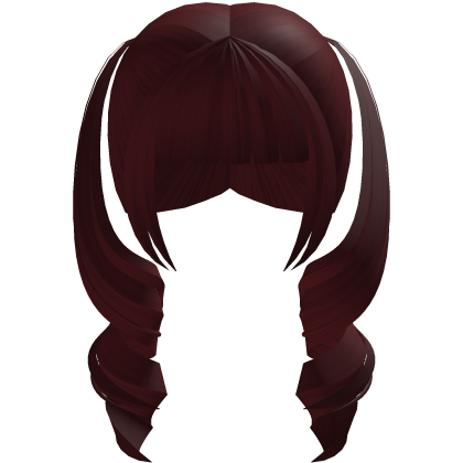 dark red solid sweet curly twintails Roblox item