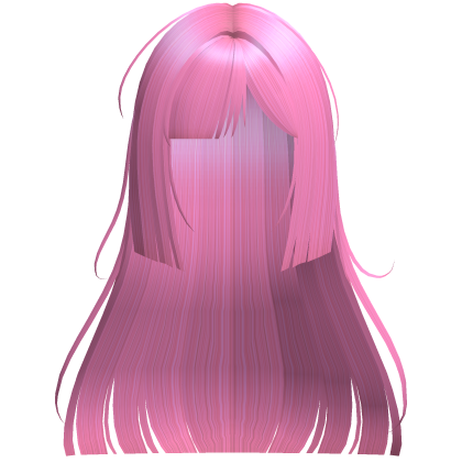 Cute Long Hime Cut Hair Side Bang (Pastel Pink) Roblox item