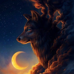 Aesthetic sunset wolves