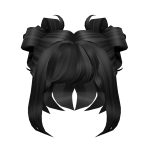 Black Fluffy Short Bun Hair
