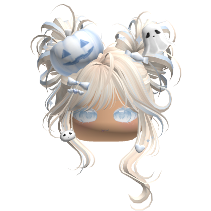 Halloween Pumpkin Buns w/ Bows (Yellow&Blue) Roblox item