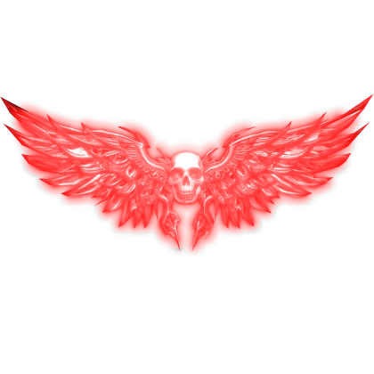 Neon Skull Glowing Wings (Emissive) - Red