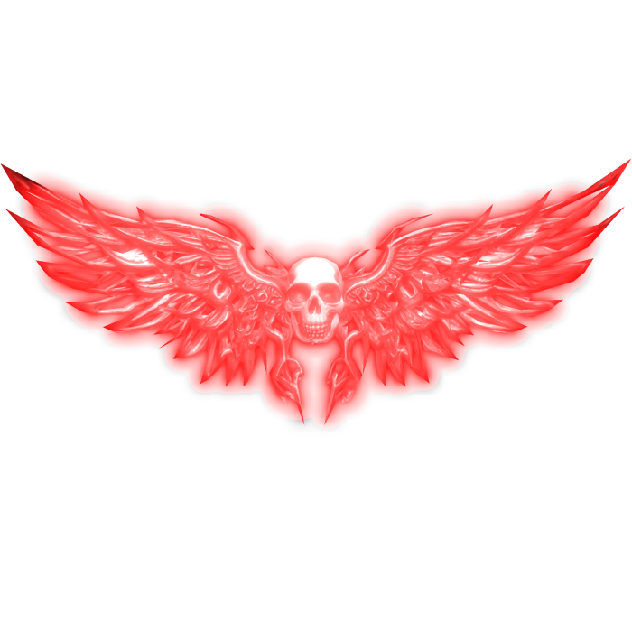 Neon Skull Glowing Wings (Emissive) - Red