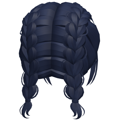 Cute Short Dutch Preppy Messy Braids in Darkk Blue Roblox item