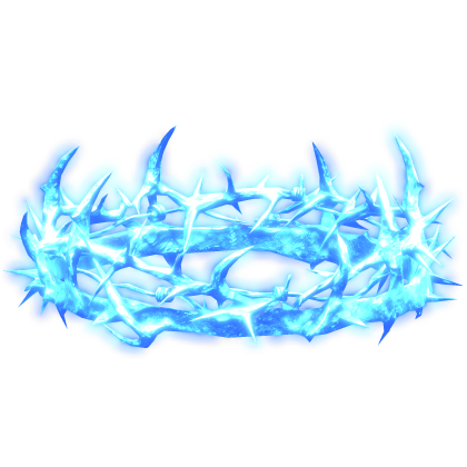 Glowing Barbed Wire Thorn Crown - Ice Blue