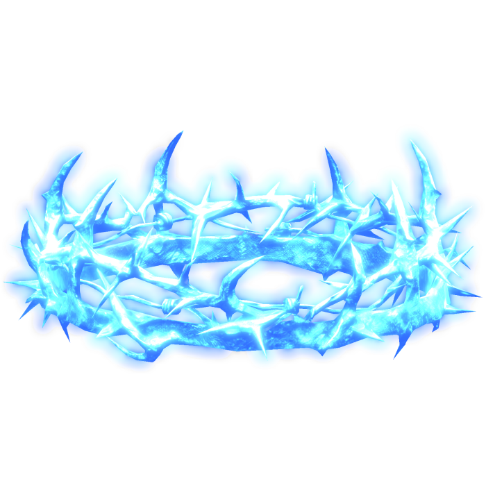 Glowing Barbed Wire Thorn Crown - Ice Blue
