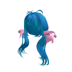 Blue Anime Hairs With Bows
