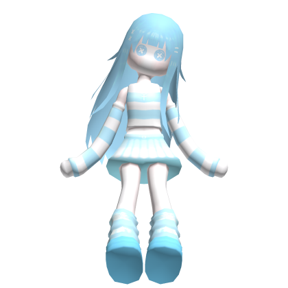 Soft Blue Sitting Doll  On Head