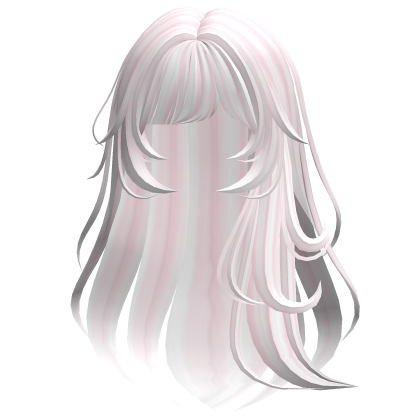 Swirly Swooped Hair (White and Pink Stripes)