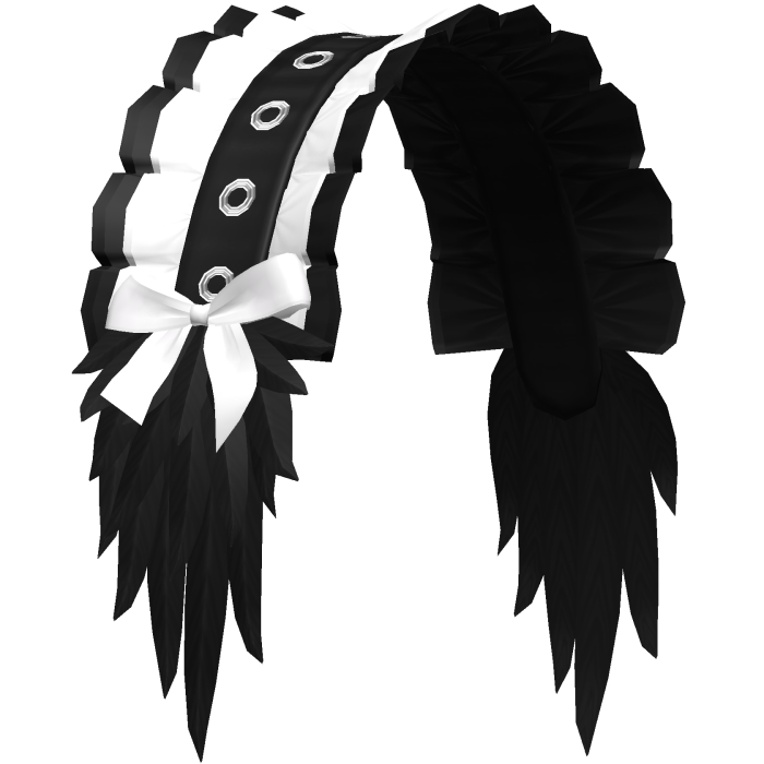 gothic angel wing ruffled headdress in black&white