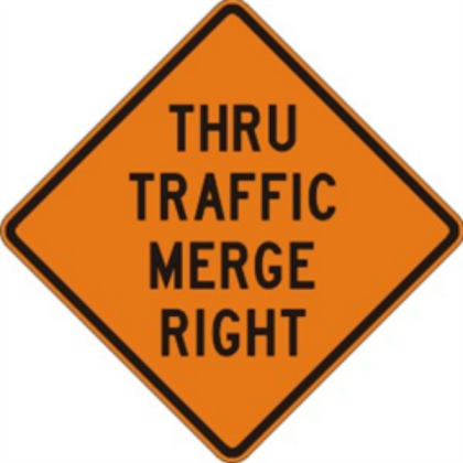 thru traffic merge right sign Roblox decal