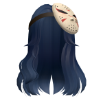Halloween Blue Hair with Jason Mask