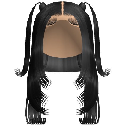 Black Middle Part Buss Down with Pigtails