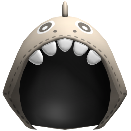 Gray Kawaii Dino Plush Hood