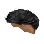Fringe Burst Fade Messy Black Hair