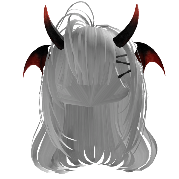 Kawaii little devil cartoon style white hair