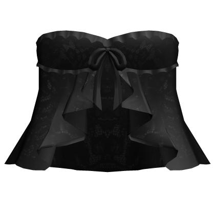 gothic ruffle lace tied dress / black