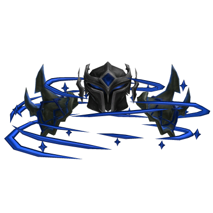 Blue Magical Dark Knight Pauldron Helmet And Aura