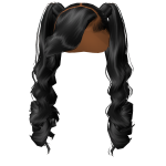 𝓖 Black Frontal Pigtails w/ Curled Bangs