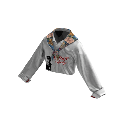 White Graphic Scarf Crop thumbnail