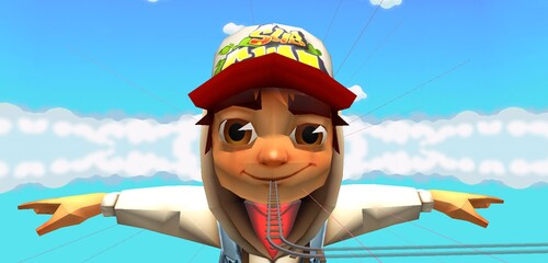 นั่งรถเข็นไปที่เจค | Subway Surfers!