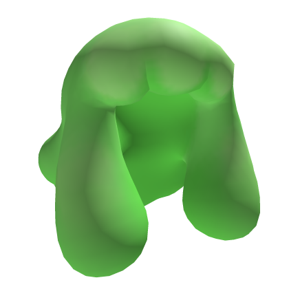 Green stylized slime blob hair