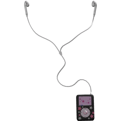 Black Y2K Cute iPod Wired Headphones Roblox item