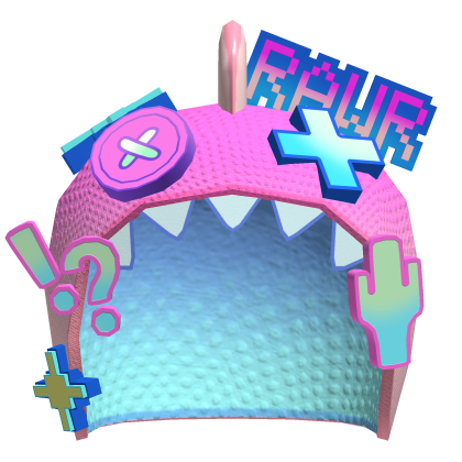 🦕 Retro arcade pink rgb gamer dino hood  Roblox item