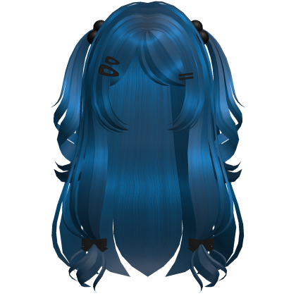 🖤 dream girl curly anime pigtails aqua blue