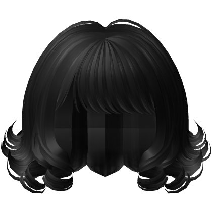 Side Bangs Short Curly Swirly Bob in Black Roblox item