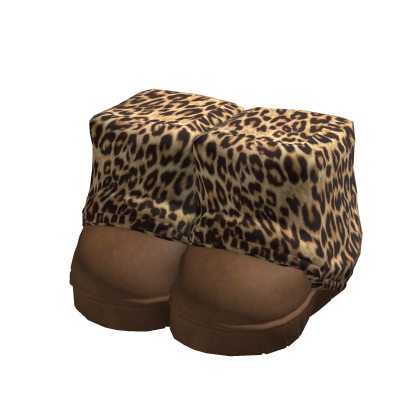 Leopard Print Gyaru Y2K Fluffy Boots w Leg Warmers