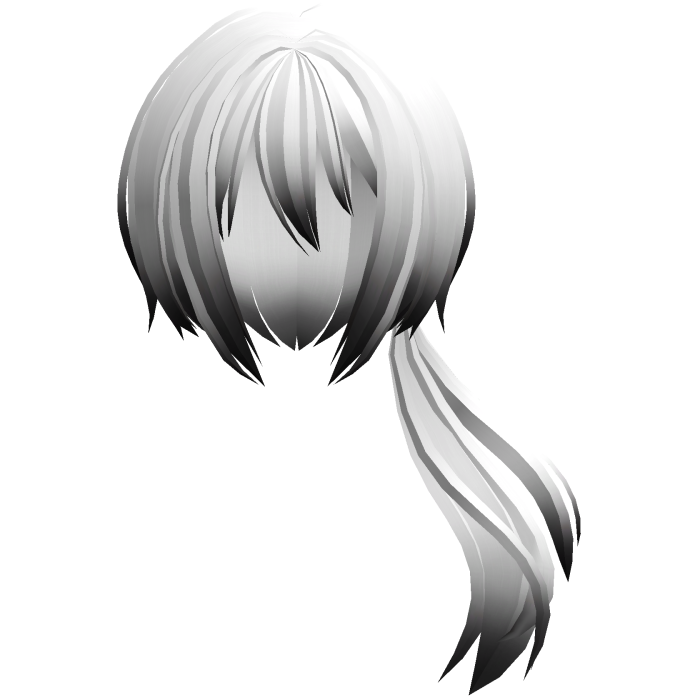 moe jfluffy anime flowy side ponytail white black