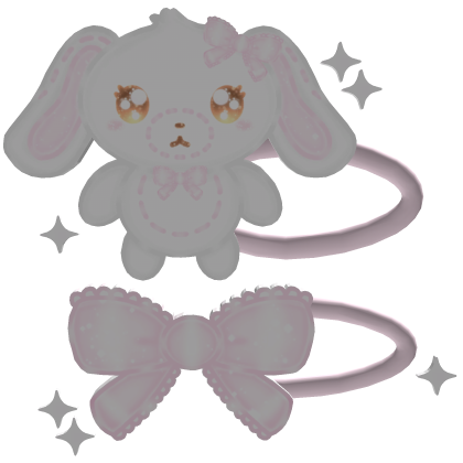 . ‿ ♡ cutesy pink sugar bunny bow hairclip ⊹ .