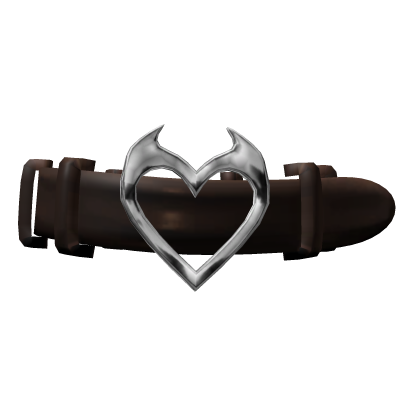 Goth Imp Heart Belt Choker Y2K - Brown Silver Roblox item