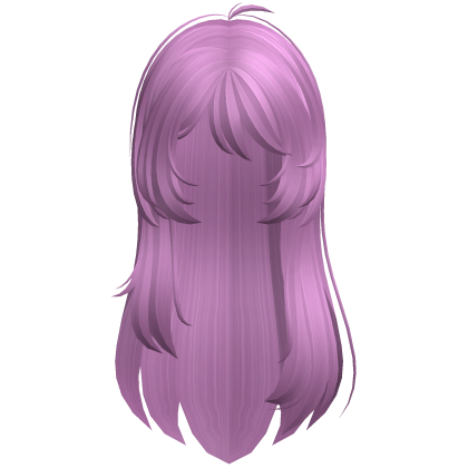 Long messy layered straight hair in purple pink